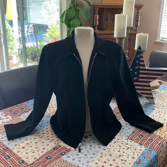 Vintage AGB Byer Ca. Boxy Knit Zip Blazer - Picture 1 of 7